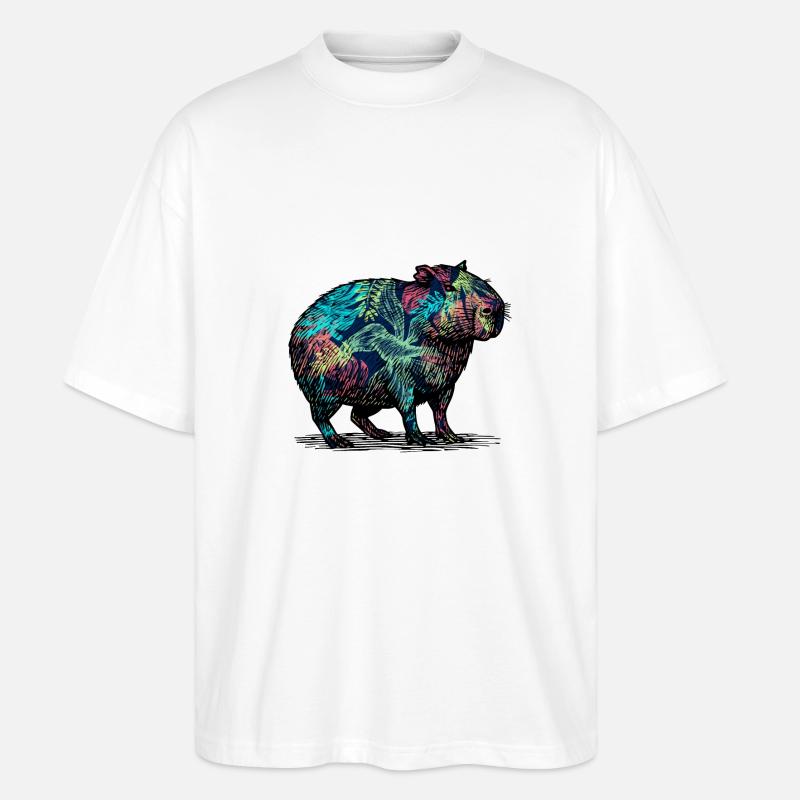 Cabybara - Stanley/Stella Oversized Unisex Bio T-Shirt Blaster 2.0 - Weiß
