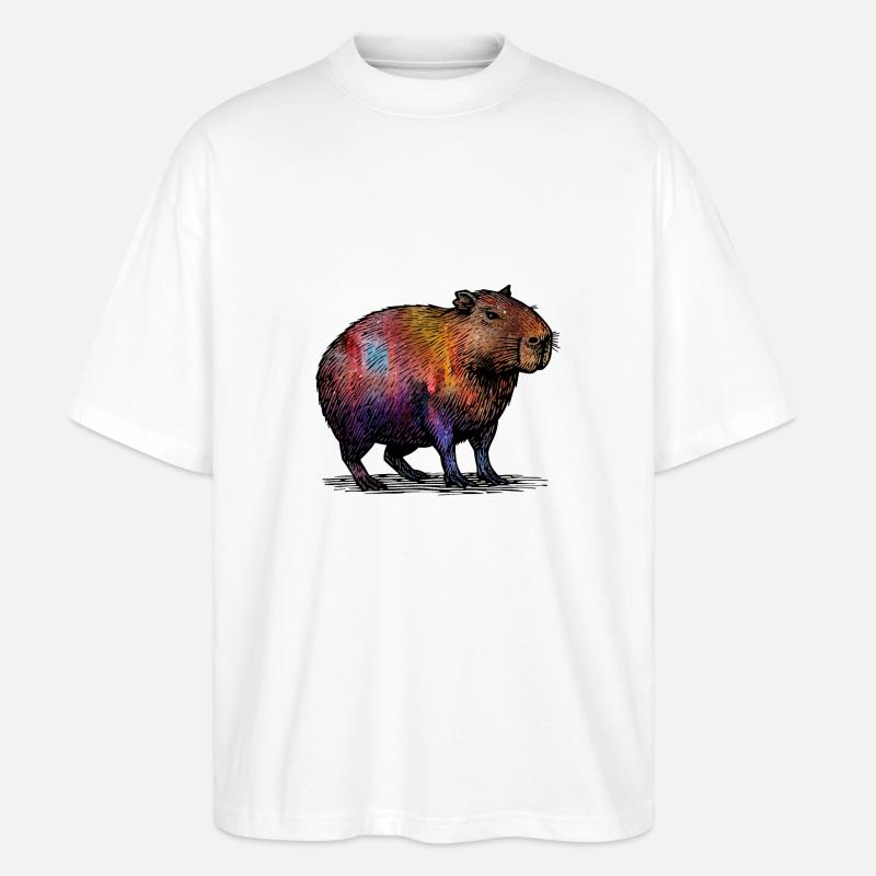 Cabybara - Stanley/Stella Oversized Unisex Bio T-Shirt Blaster 2.0 - Weiß