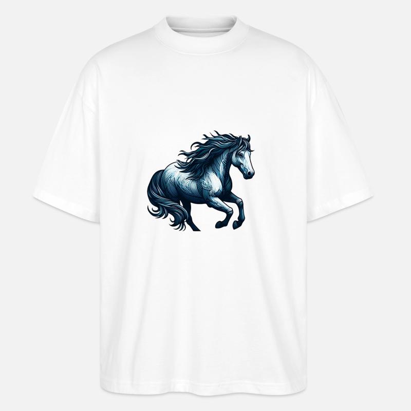 Pferde-Pony - Stanley/Stella Oversized Unisex Bio T-Shirt Blaster 2.0 - Weiß