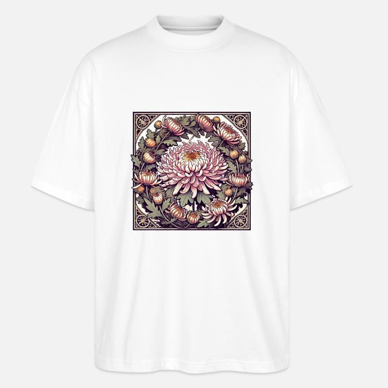 Blumen - Stanley/Stella Oversized Unisex Bio T-Shirt Blaster 2.0 - Weiß