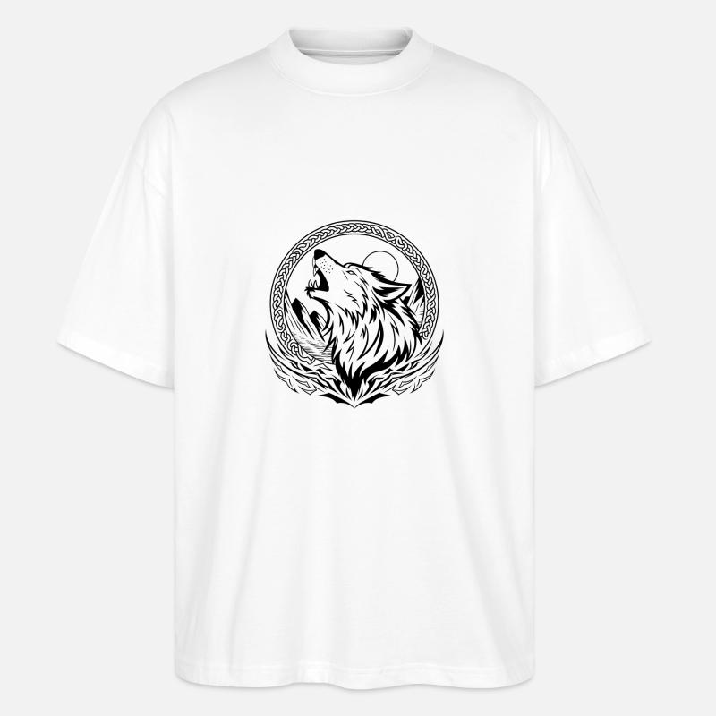 Wikinger-Wolf - Stanley/Stella Oversized Unisex Bio T-Shirt Blaster 2.0 - Weiß