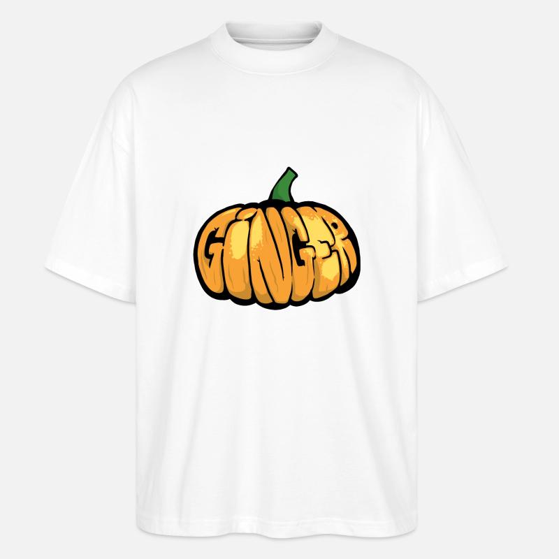 Kürbis-Ingwer-Graff - Stanley/Stella Oversized Unisex Bio T-Shirt Blaster 2.0 - Weiß