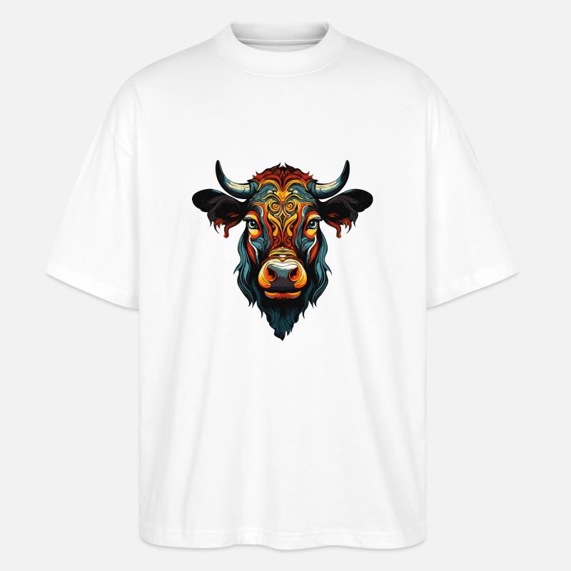 rind kuh - Stanley/Stella Oversized Unisex Bio T-Shirt Blaster 2.0 - Weiß