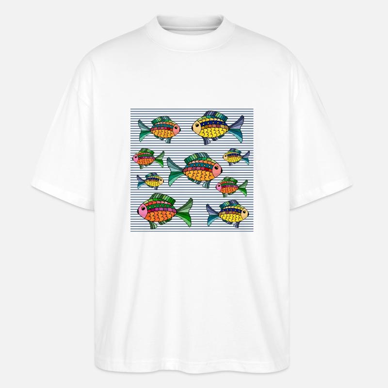 Fische - Stanley/Stella Oversized Unisex Bio T-Shirt Blaster 2.0 - Weiß