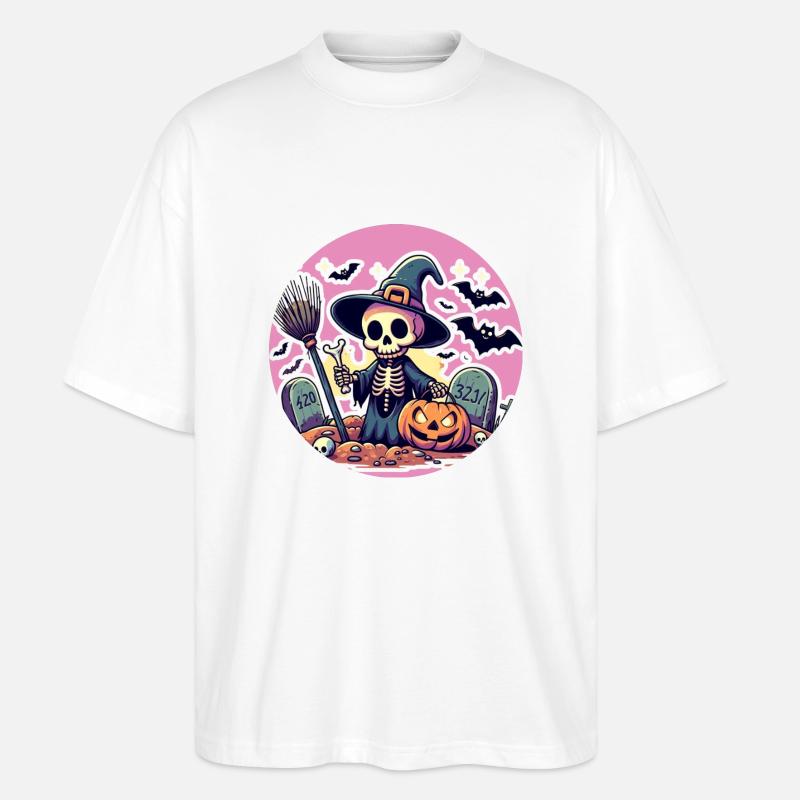 Mr. Bone Spooky Halloween 5 - Stanley/Stella Oversized Unisex Organic T-shirt Blaster 2.0 - white