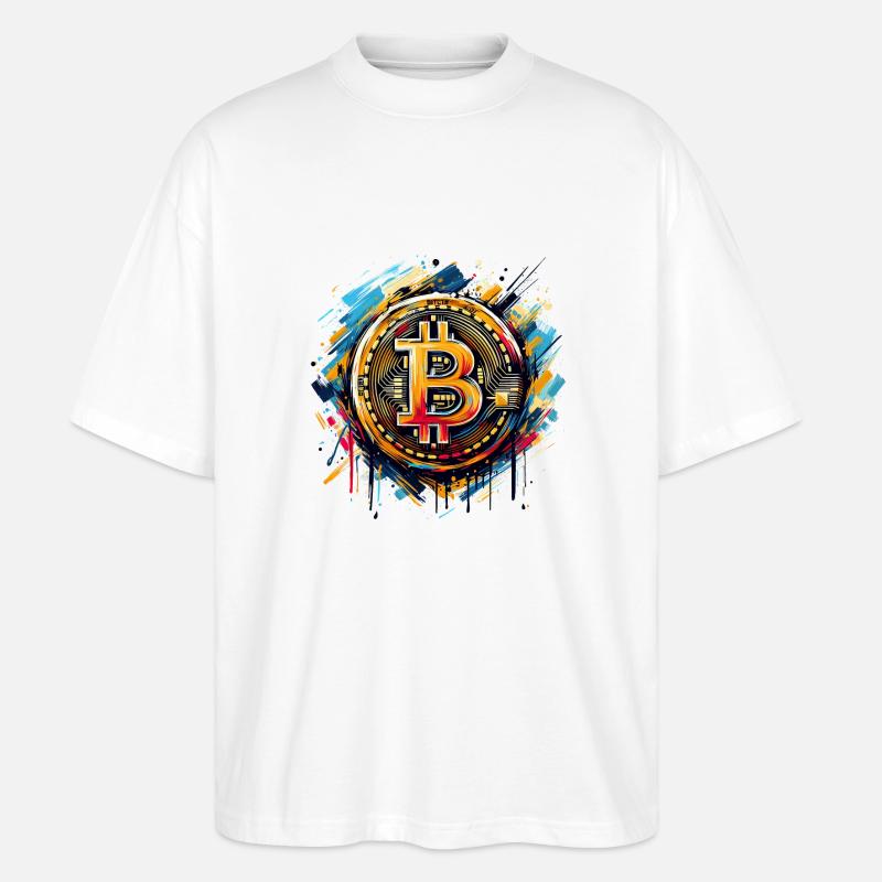 Bitcoin - Crypto Monnaie - Crypto - T-shirt bio Blaster 2.0 coupe oversize Stanley/Stella Unisexe - blanc