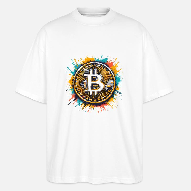 Bitcoin - Crypto Monnaie - Crypto - T-shirt bio Blaster 2.0 coupe oversize Stanley/Stella Unisexe - blanc