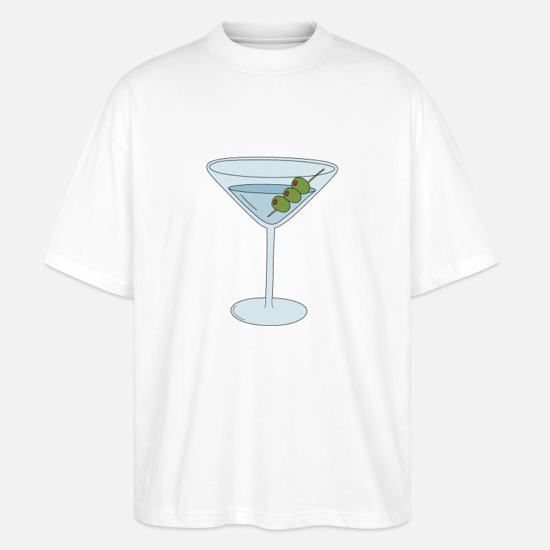 Martini mit Oliven - Stanley/Stella Oversized Unisex Bio T-Shirt Blaster 2.0 - Weiß