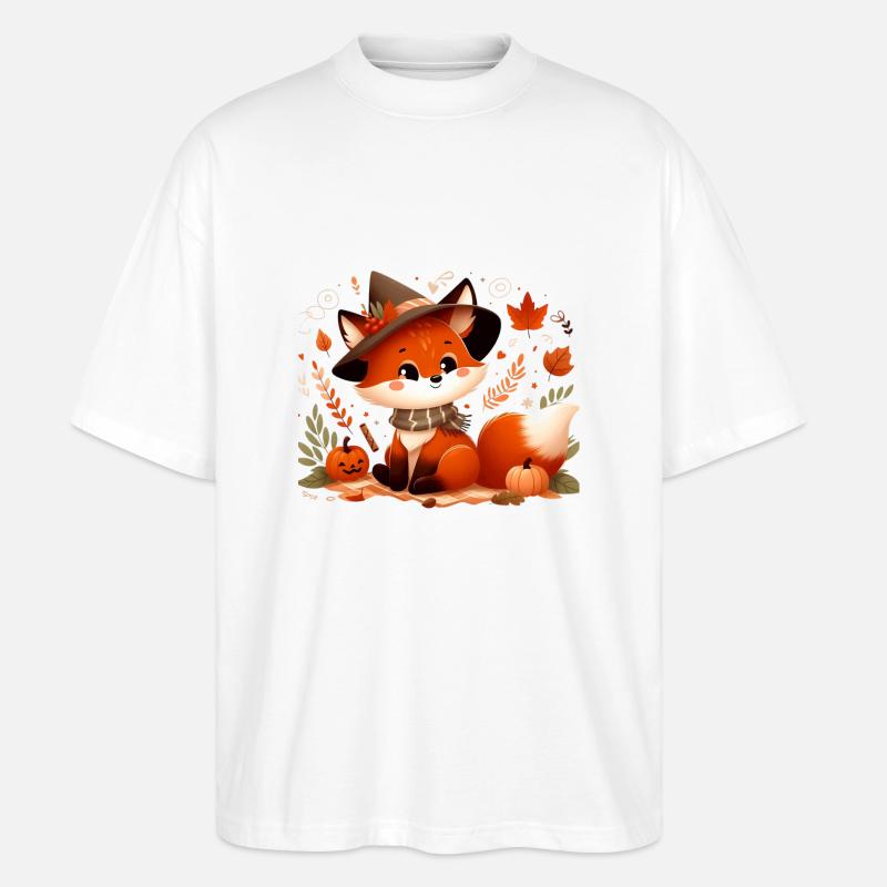 Fuchs Herbst 6 - Stanley/Stella Oversized Unisex Bio T-Shirt Blaster 2.0 - Weiß