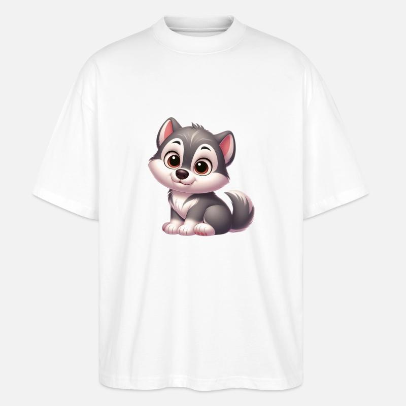 Wolf 13 - Stanley/Stella Oversized Unisex Bio T-Shirt Blaster 2.0 - Weiß