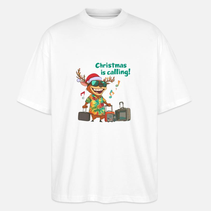 Christmas Is Calling - Stanley/Stella Oversized Unisex Bio T-Shirt Blaster 2.0 - Weiß