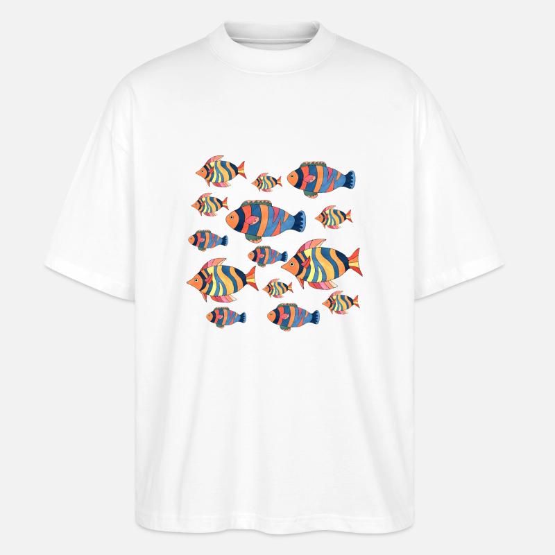 Fisch - Stanley/Stella Oversized Unisex Bio T-Shirt Blaster 2.0 - Weiß