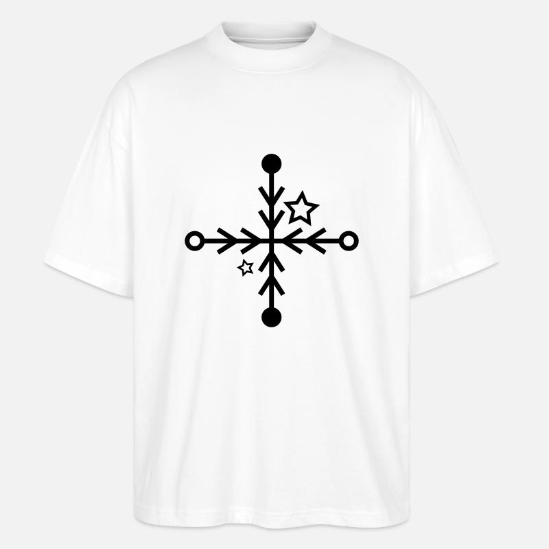 Icône de flocon de neige - T-shirt bio Blaster 2.0 coupe oversize Stanley/Stella Unisexe - blanc