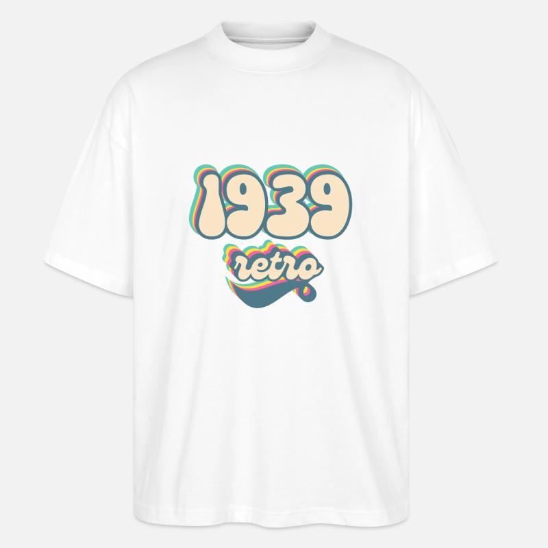 1939 Retro Geschenkidee - Stanley/Stella Oversized Unisex Bio T-Shirt Blaster 2.0 - Weiß