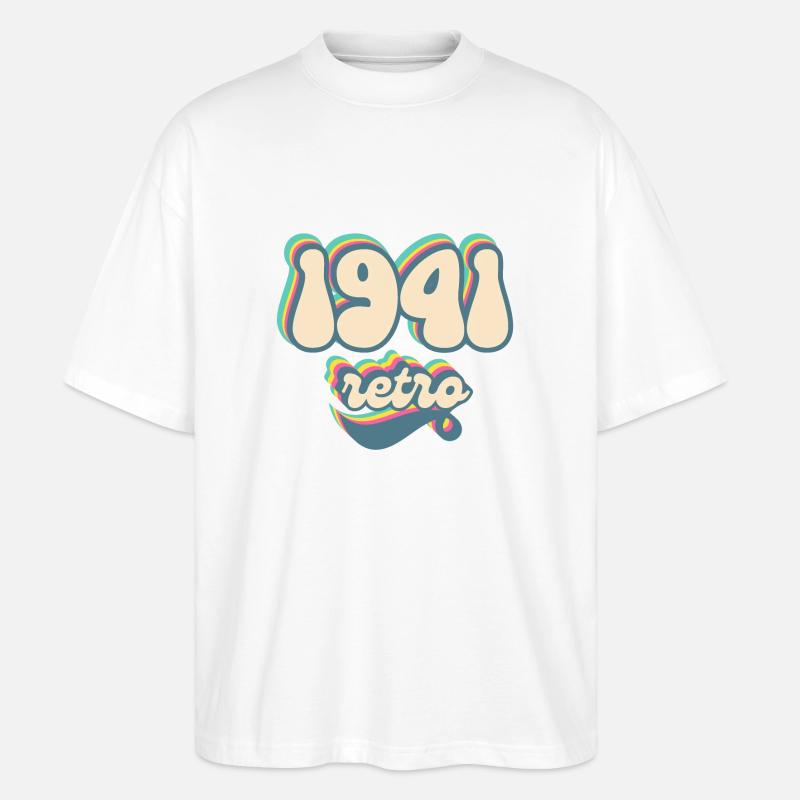 1941 Retro Geschenkidee - Stanley/Stella Oversized Unisex Bio T-Shirt Blaster 2.0 - Weiß