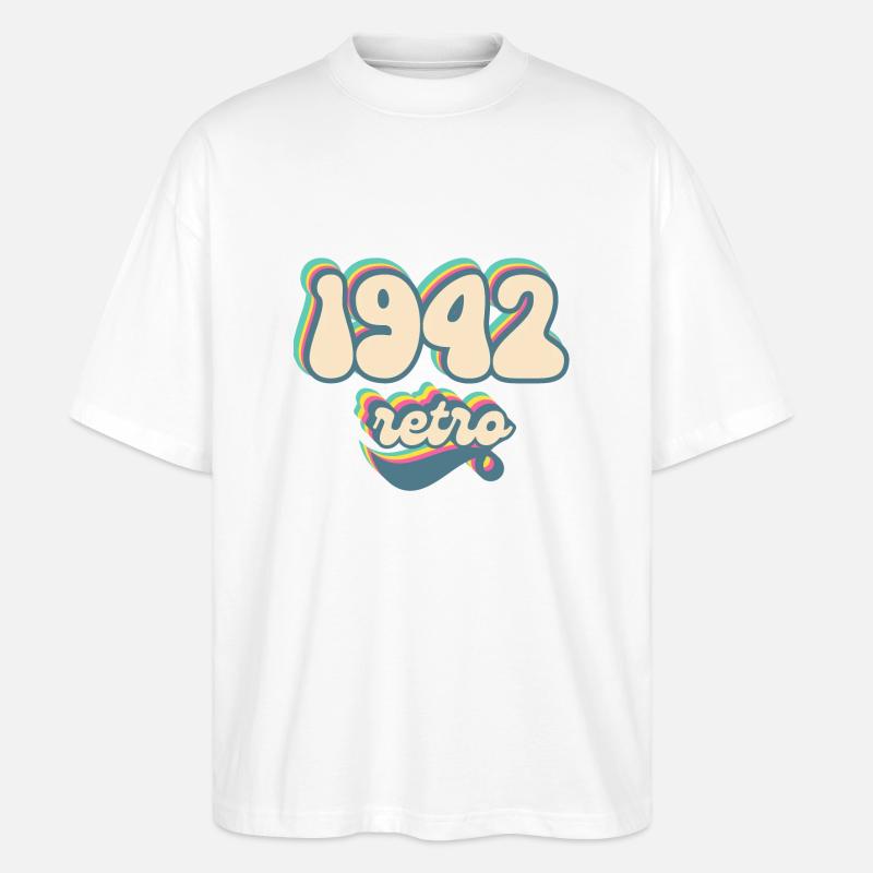 1942 Retro Geschenkidee - Stanley/Stella Oversized Unisex Bio T-Shirt Blaster 2.0 - Weiß