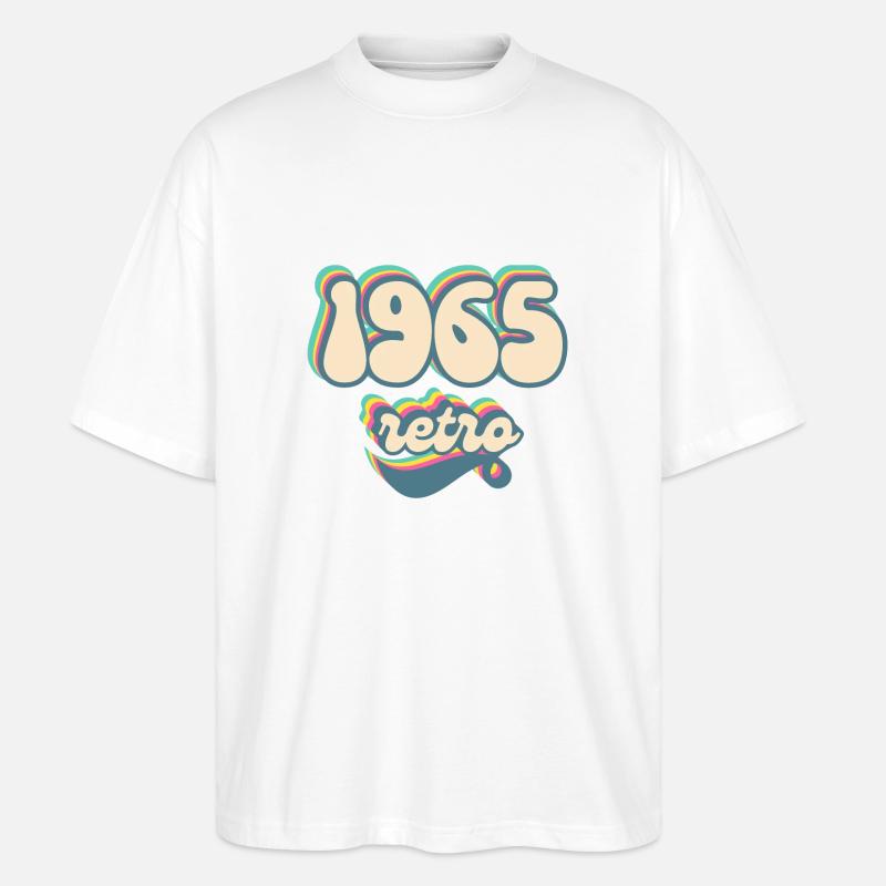 1965 Retro Geschenkidee - Stanley/Stella Oversized Unisex Bio T-Shirt Blaster 2.0 - Weiß