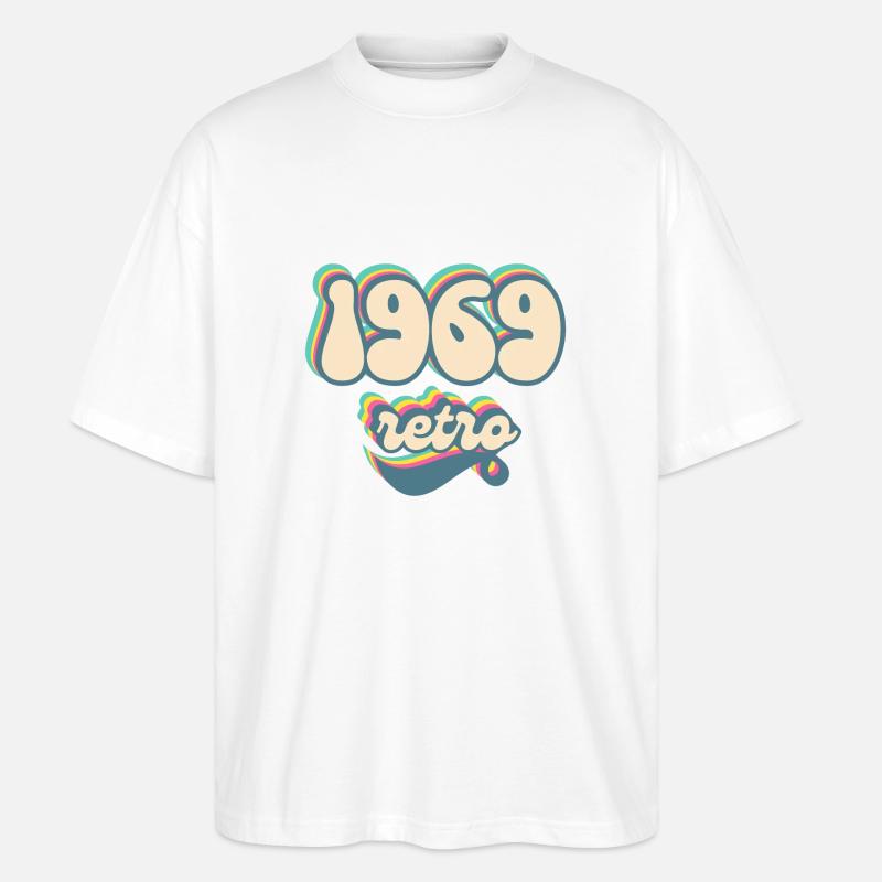 1969 Retro Geschenkidee - Stanley/Stella Oversized Unisex Bio T-Shirt Blaster 2.0 - Weiß