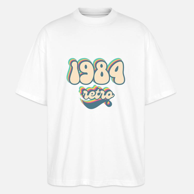 1984 Retro Geschenkidee - Stanley/Stella Oversized Unisex Bio T-Shirt Blaster 2.0 - Weiß