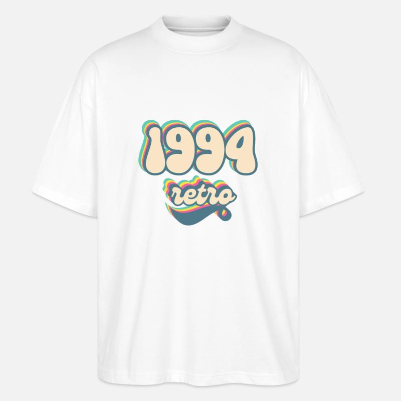 1994 Retro Geschenkidee - Stanley/Stella Oversized Unisex Bio T-Shirt Blaster 2.0 - Weiß