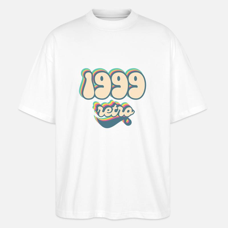 1999 Retro Geschenkidee - Stanley/Stella Oversized Unisex Bio T-Shirt Blaster 2.0 - Weiß