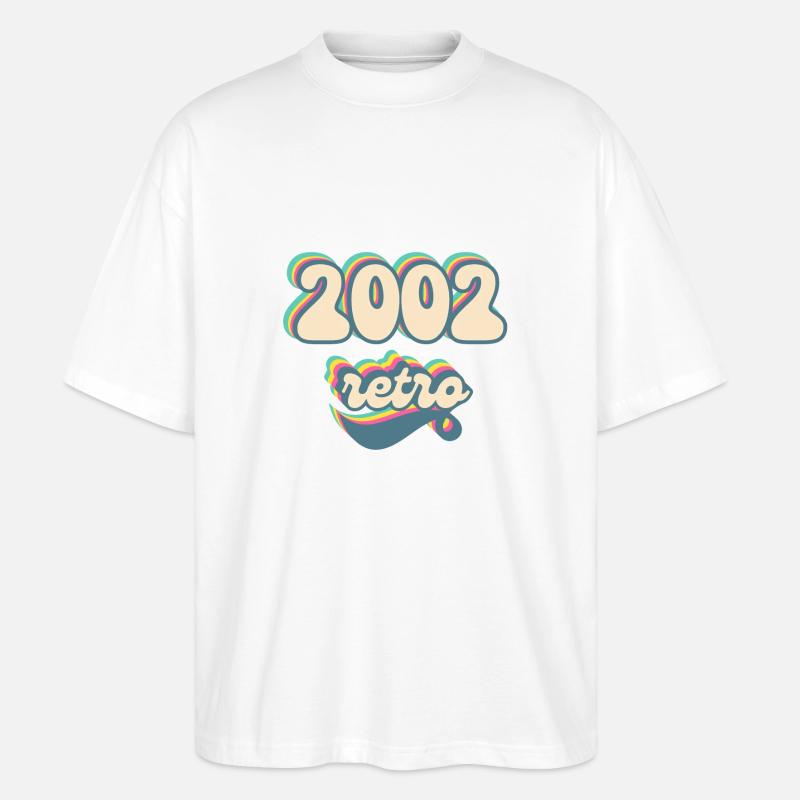 2002 Retro Geschenkidee - Stanley/Stella Oversized Unisex Bio T-Shirt Blaster 2.0 - Weiß
