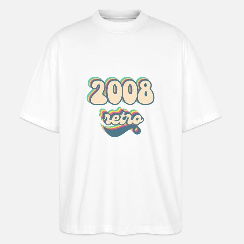 2008 Retro Geschenkidee - Stanley/Stella Oversized Unisex Bio T-Shirt Blaster 2.0 - Weiß