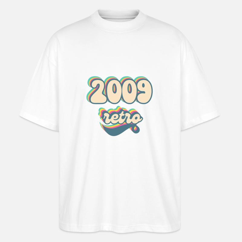 2009 Retro Geschenkidee - Stanley/Stella Oversized Unisex Bio T-Shirt Blaster 2.0 - Weiß