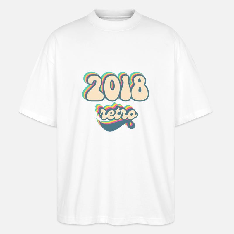 2018 Retro Geschenkidee - Stanley/Stella Oversized Unisex Bio T-Shirt Blaster 2.0 - Weiß