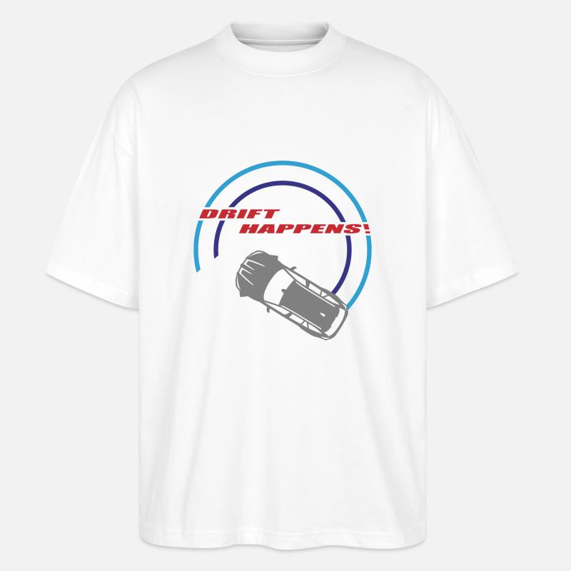 "drift happens!" Logo - Stanley/Stella Oversized Unisex Bio T-Shirt Blaster 2.0 - Weiß