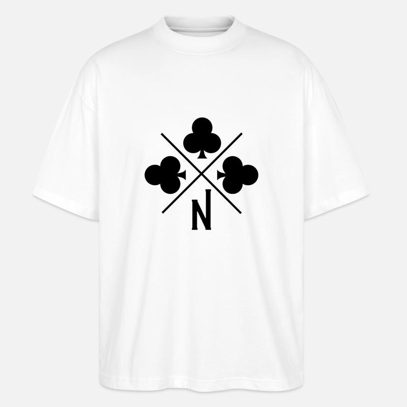 Glücksklee Buchstabe n - Stanley/Stella Oversized Unisex Bio T-Shirt Blaster 2.0 - Weiß