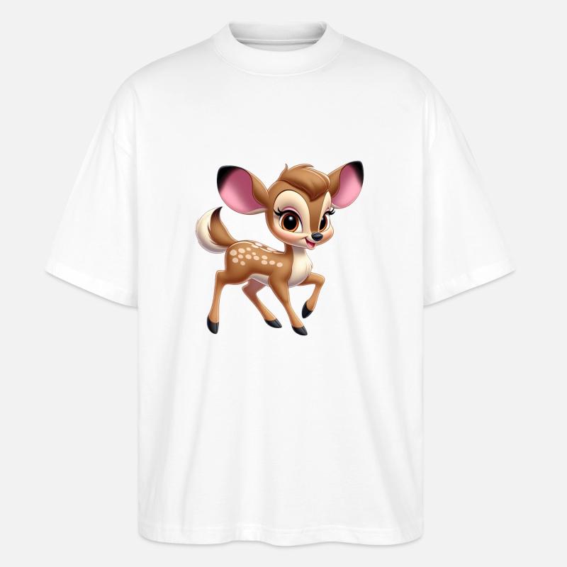 Petit Faon mignon 2 - T-shirt bio Blaster 2.0 coupe oversize Stanley/Stella Unisexe - blanc