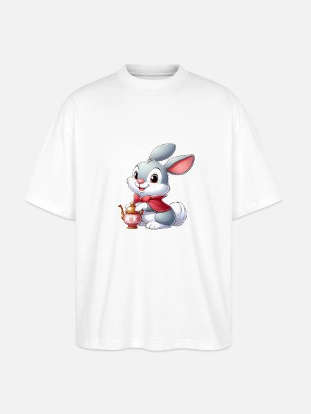 Rabbit 12 - Stanley/Stella Oversized Unisex Organic T-shirt Blaster 2.0 - white