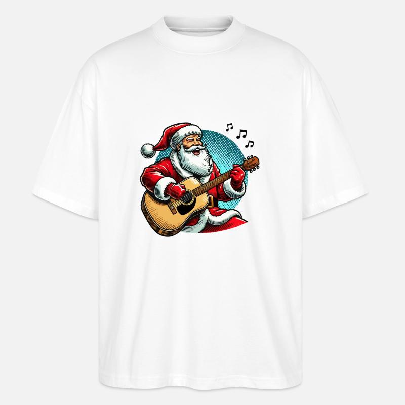 weihnachtsmann gitarre - Stanley/Stella Oversized Unisex Bio T-Shirt Blaster 2.0 - Weiß