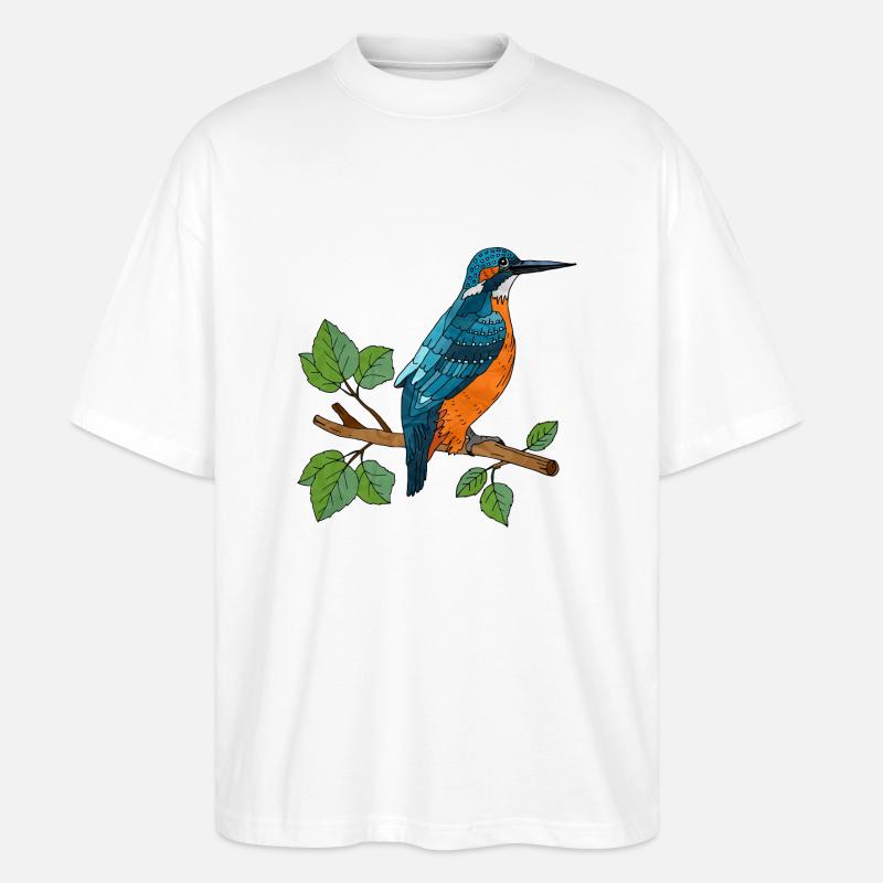 Bunter Vogel - Stanley/Stella Oversized Unisex Bio T-Shirt Blaster 2.0 - Weiß
