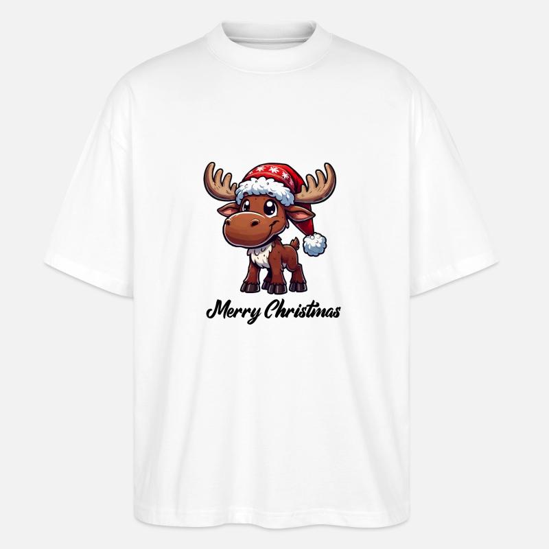 reh comic weihnachten elch - Stanley/Stella Oversized Unisex Bio T-Shirt Blaster 2.0 - Weiß