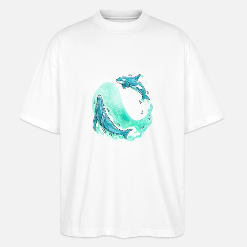 Vague de baleine - T-shirt bio Blaster 2.0 coupe oversize Stanley/Stella Unisexe - blanc