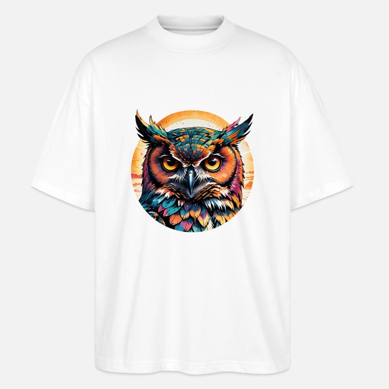 Eule Retrostyle - Stanley/Stella Oversized Unisex Bio T-Shirt Blaster 2.0 - Weiß