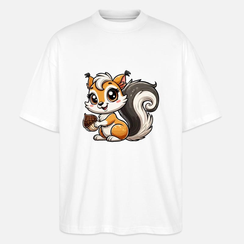 Mädchen Eichhörnchen - Stanley/Stella Oversized Unisex Bio T-Shirt Blaster 2.0 - Weiß