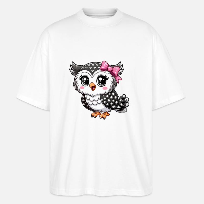 Eulenmädchen - Stanley/Stella Oversized Unisex Bio T-Shirt Blaster 2.0 - Weiß