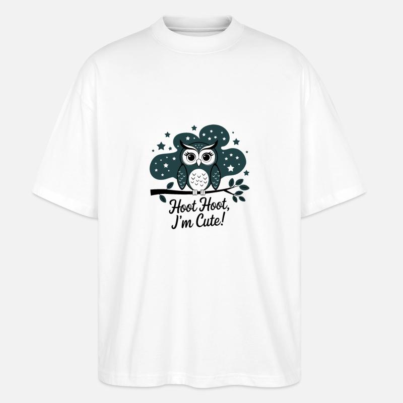 Süße Eule - Stanley/Stella Oversized Unisex Bio T-Shirt Blaster 2.0 - Weiß