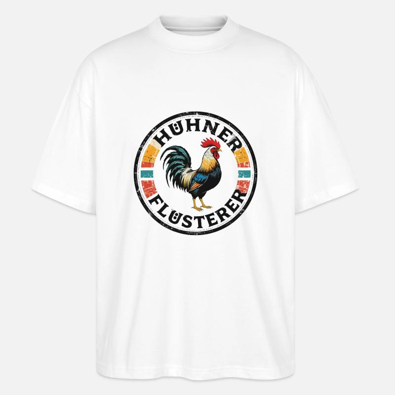 Hühnerflüsterer - chicken whisperer 090435 - Stanley/Stella Oversized Unisex Bio T-Shirt Blaster 2.0 - Weiß
