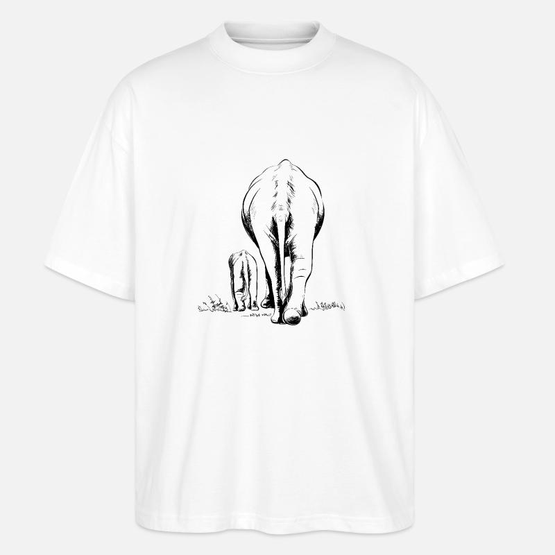 Zwei Elefanten - Stanley/Stella Oversized Unisex Bio T-Shirt Blaster 2.0 - Weiß