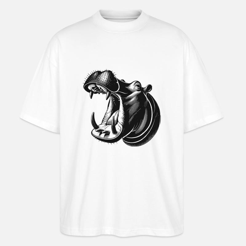 Nilpferd - Stanley/Stella Oversized Unisex Bio T-Shirt Blaster 2.0 - Weiß