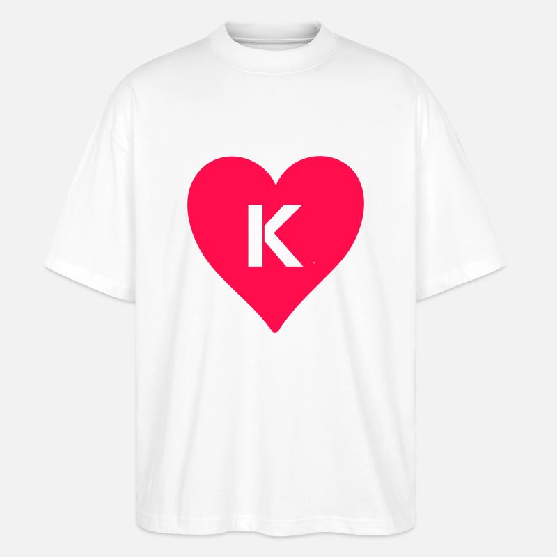 herz buchstabe k - Stanley/Stella Oversized Unisex Bio T-Shirt Blaster 2.0 - Weiß