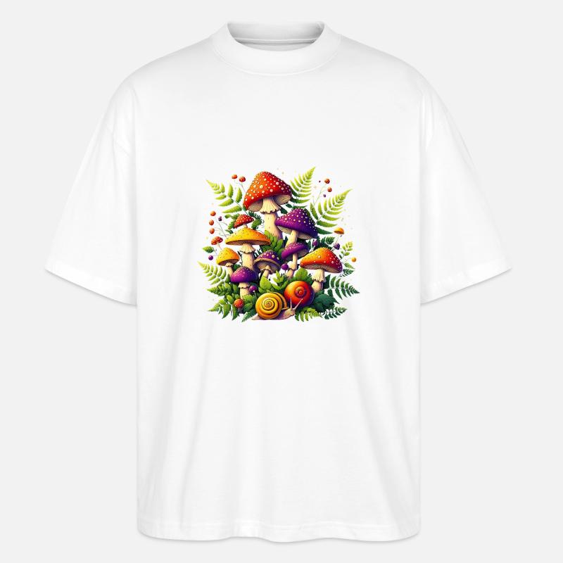 Mushrooms Magic Mushrooms Plain - Stanley/Stella Oversized Unisex Bio T-Shirt Blaster 2.0 - Weiß