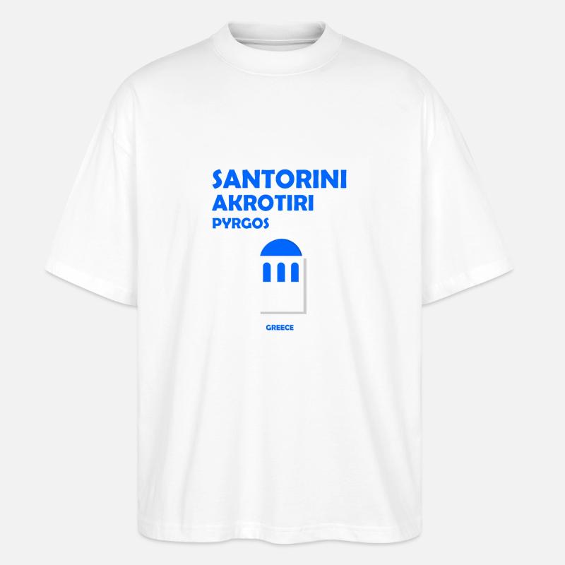Santorini, Griechenland - Stanley/Stella Oversized Unisex Bio T-Shirt Blaster 2.0 - Weiß