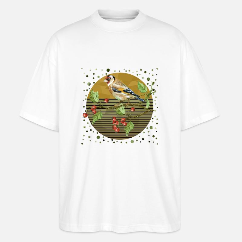 Bunter Vogel - Stanley/Stella Oversized Unisex Bio T-Shirt Blaster 2.0 - Weiß