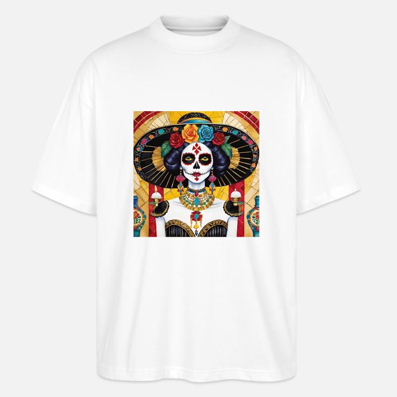 LA CATRINA DELUXE - Stanley/Stella Oversized Unisex Bio T-Shirt Blaster 2.0 - Weiß