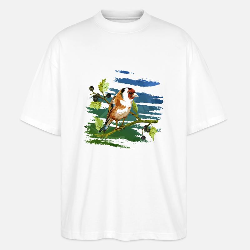 Bunter Vogel - Stanley/Stella Oversized Unisex Bio T-Shirt Blaster 2.0 - Weiß